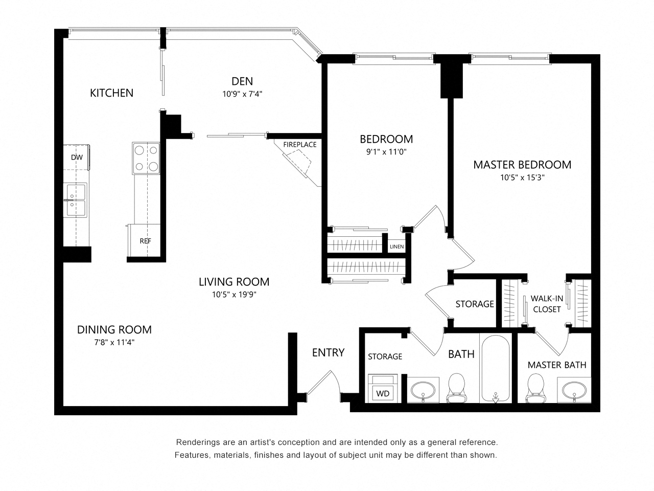 2 Bed 1.5 Bath