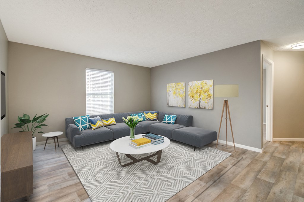 Living room at Estates at Brentwood Lake Apartments, Reynoldsburg, OH, 43068