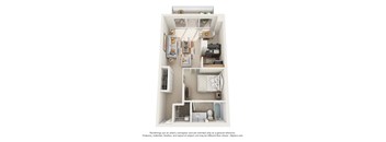 Studio   1  Bath   517 Sq. Ft. Calais - Associates Floor Plan at Versailles on the Lakes Schaumburg, Schaumburg, Illinois