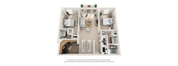 2  Bed   2  Bath   1,018 Sq. Ft. Marseilles - Associates Floor Plan at Versailles on the Lakes Schaumburg, Illinois, 60173