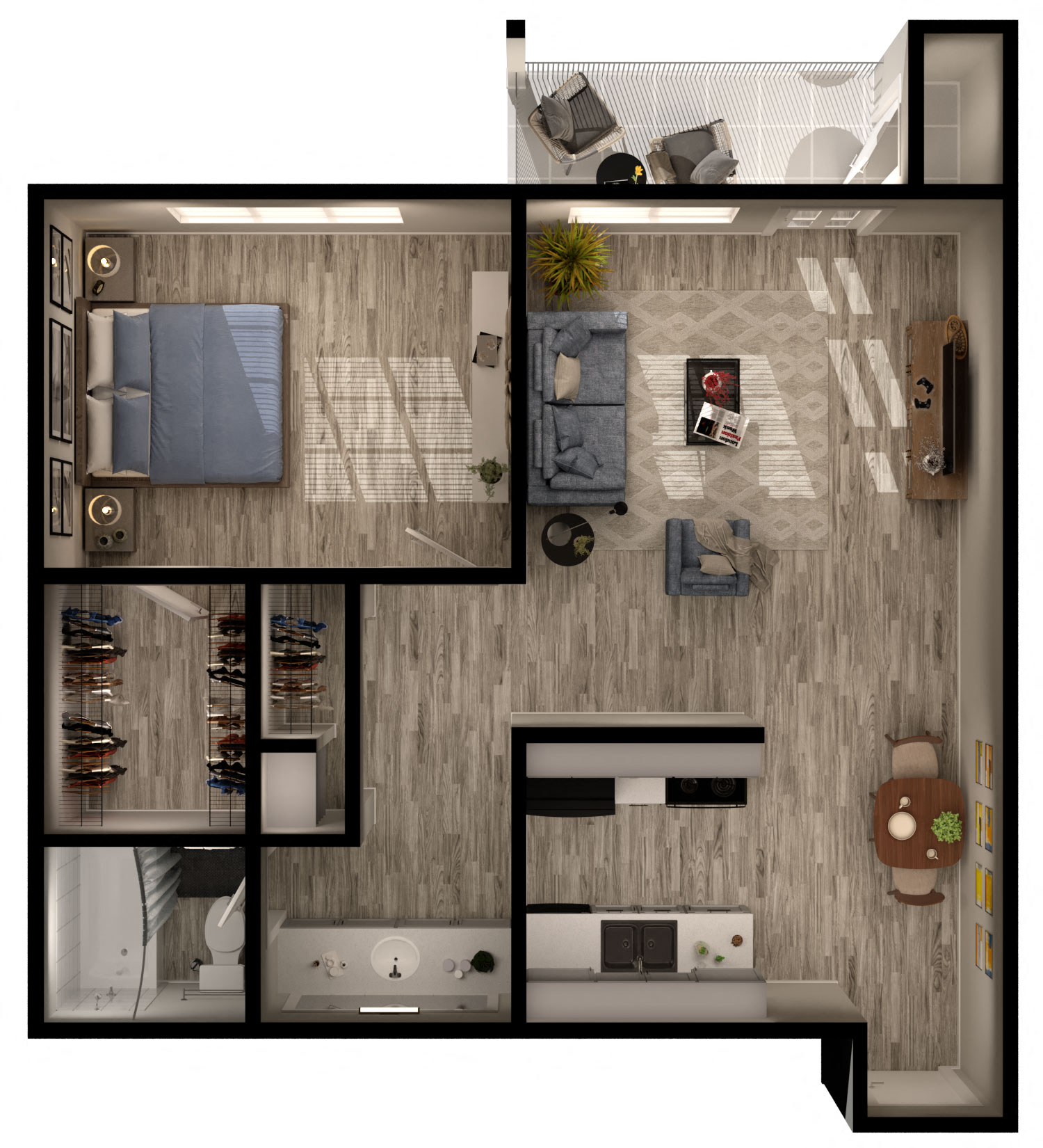 A3R Floor Plan at Agave Apartments, Tucson, AZ