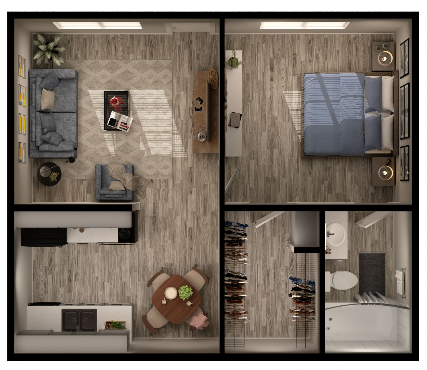 A1R Floor Plan at Agave Apartments, Tucson, Arizona