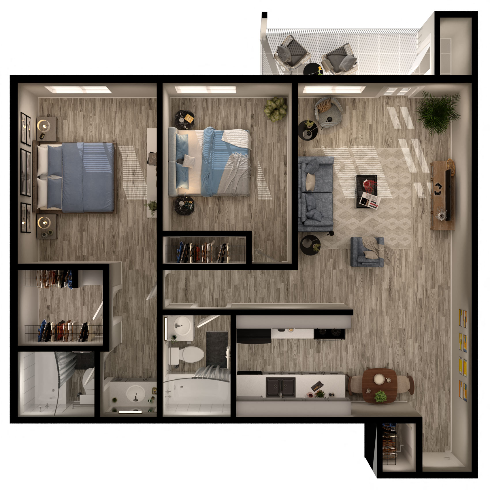 B1R Floor Plan at Agave Apartments, Tucson, Arizona