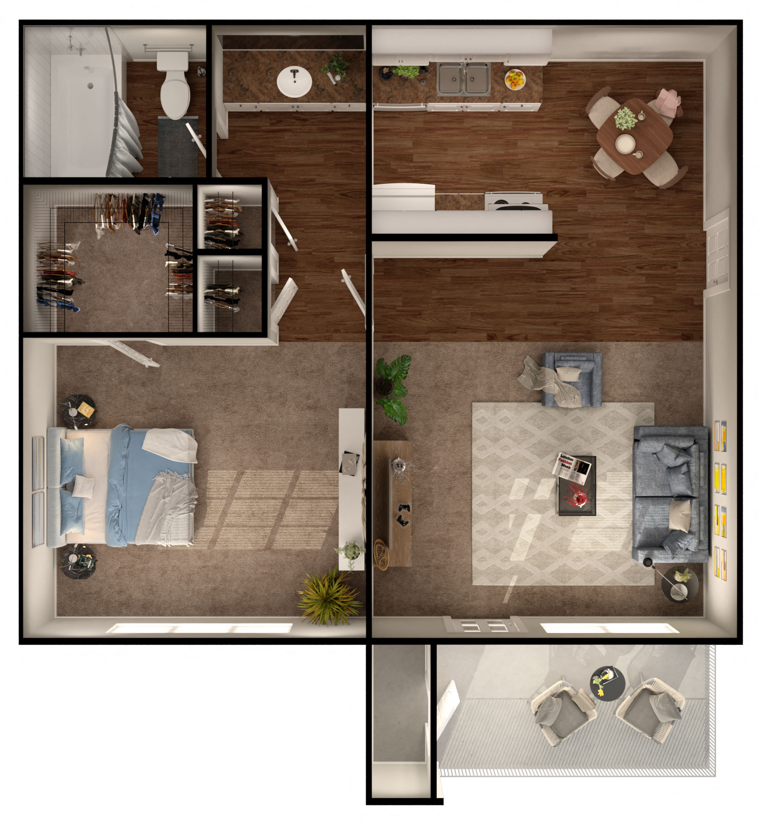 A2R Floor Plan at Elevation Apartments, Arizona