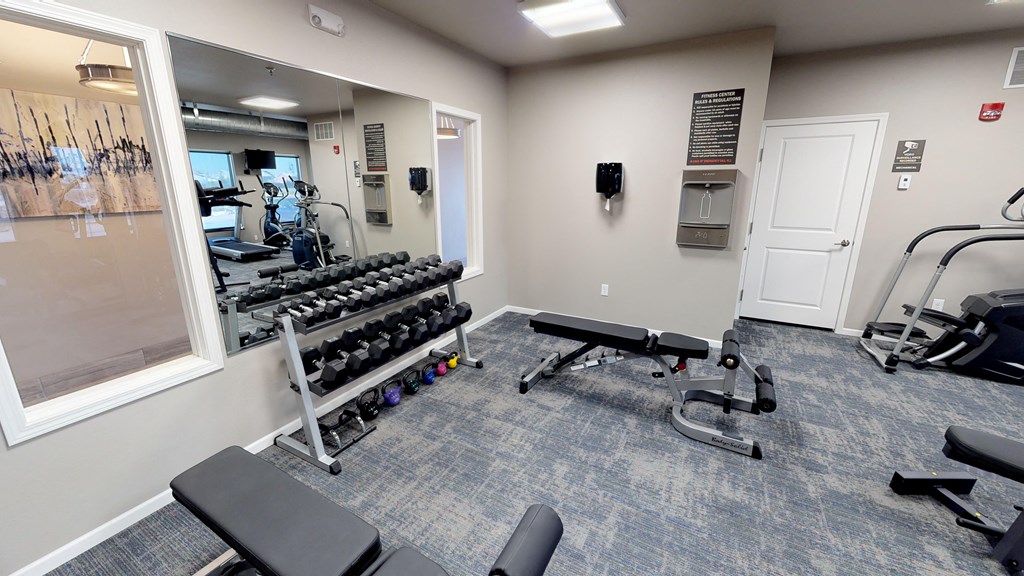 fitness center, gym equipment, workout room