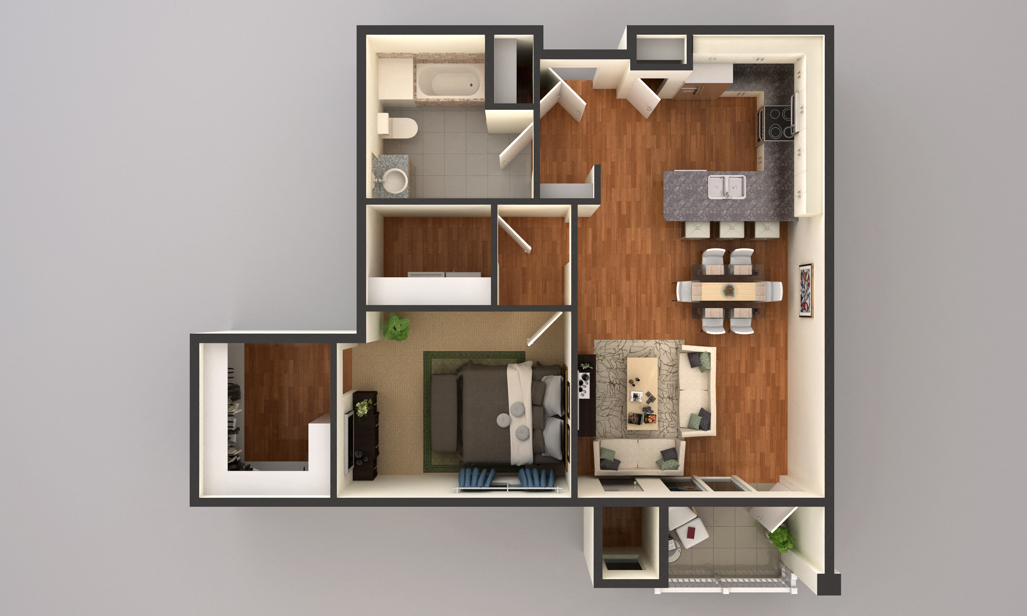 1 bedroom floor plan