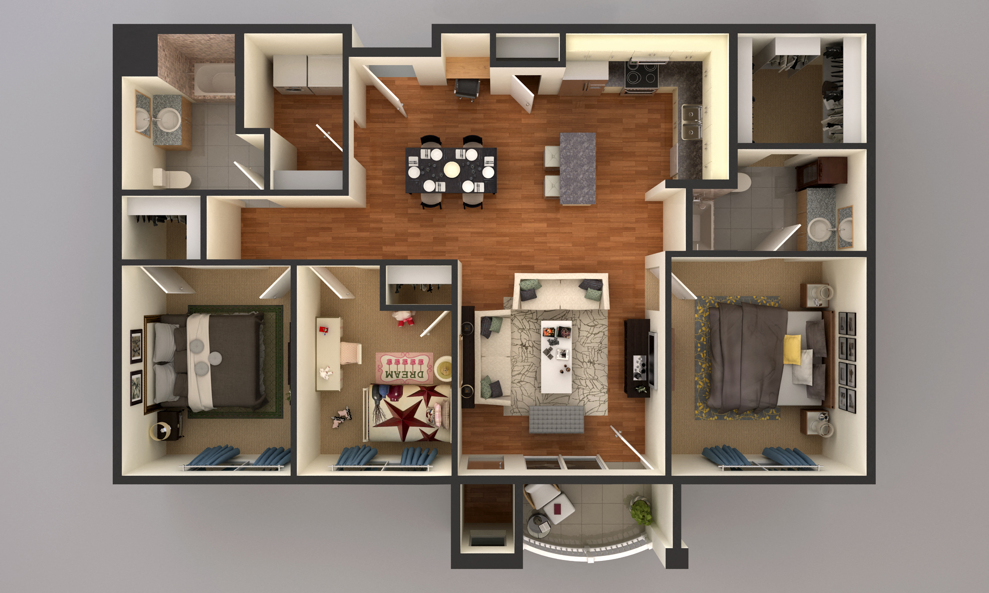 3 bedroom floor plan