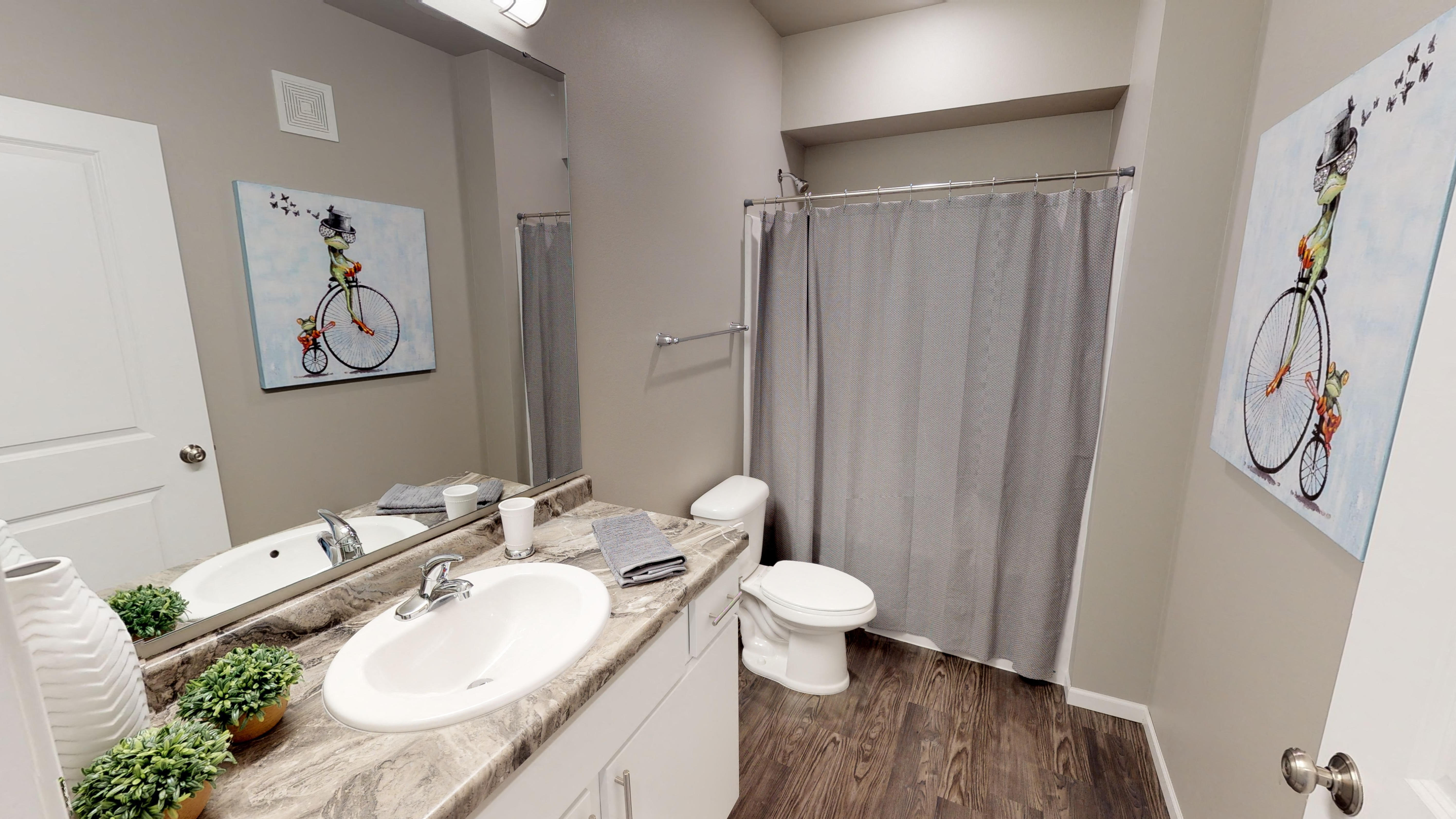 bathroom inside an fargo apartment