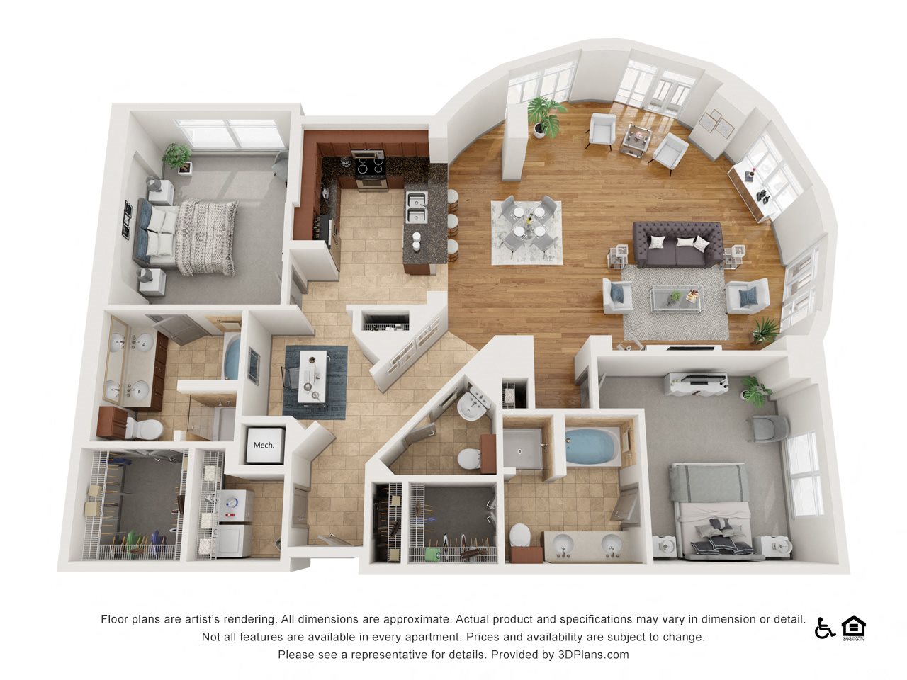 1, 2 & 3 Bedroom Apartments in Charlotte, NC | The Residence at South Park