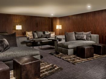 Elegant Screening Room at Grey House Apartments in Houston, Texas
