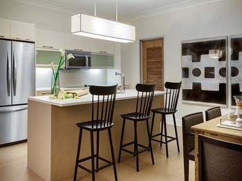 Gourmet Kitchen at Grey House Apartments in Houston, Texas