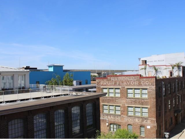 a view of the city from a roof top