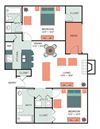 2 Bed 2 Bath Floor Plan 2 Bed 2 Bath Floor Plan at Wildwood Apartments, CLEAR Property Management, Austin, 78752