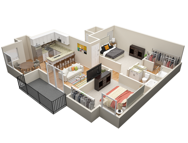 Two Bedroom / Two Bath Floor Plan 5