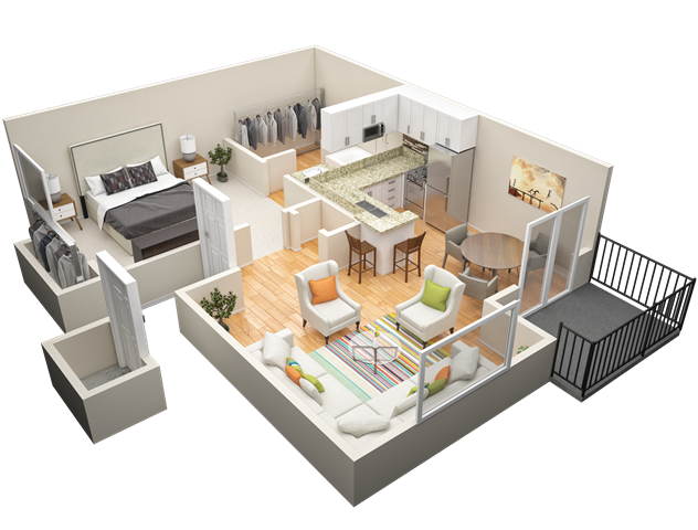 One Bedroom Floor Plan 2