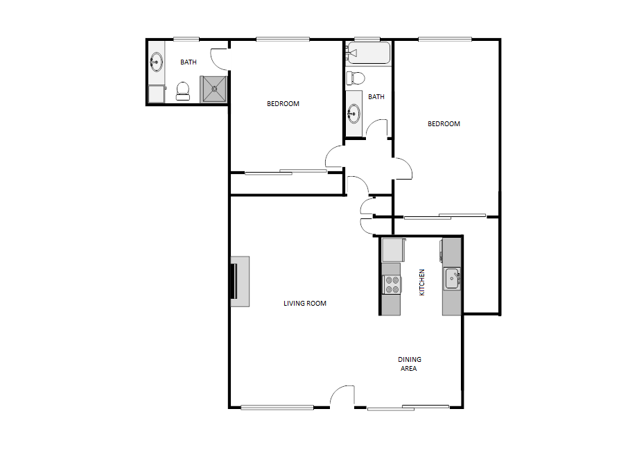 2 Bed / 2 Bath: Type B
