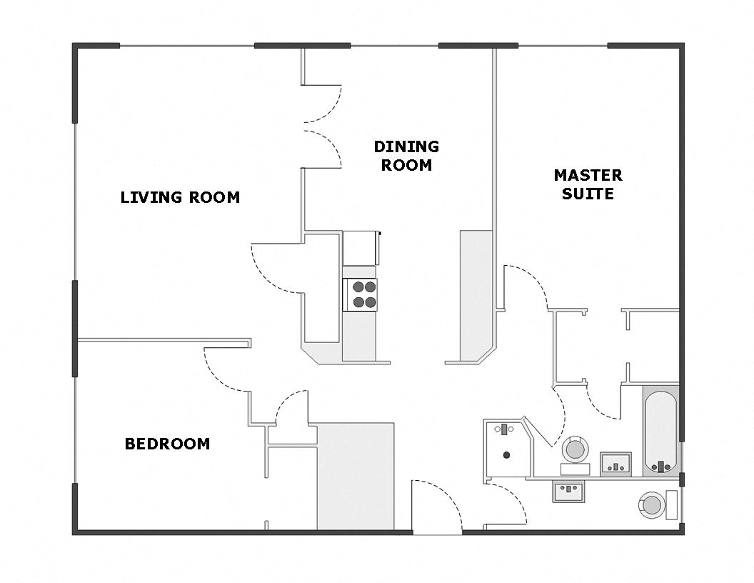 2 Bed / 2 Bath: Type C