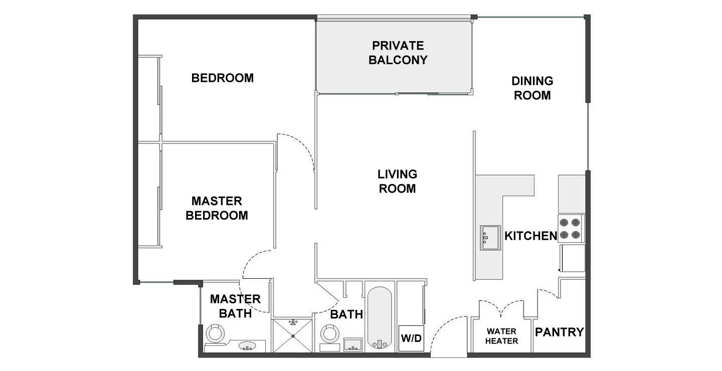2 Bed / 2 Bath: Type G