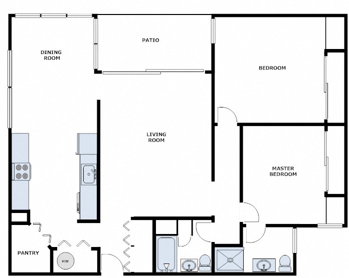 2 Bed / 2 Bath: Type B