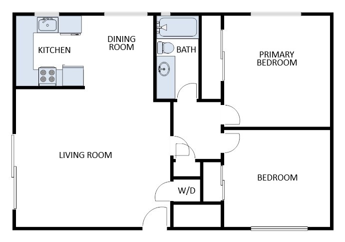 2 Bed / 1 Bath: Type B