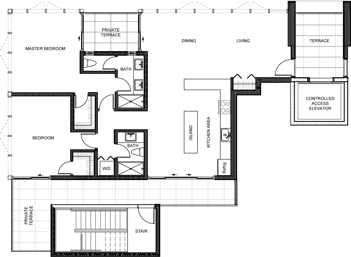 2 Bed / 2 Bath: Type A