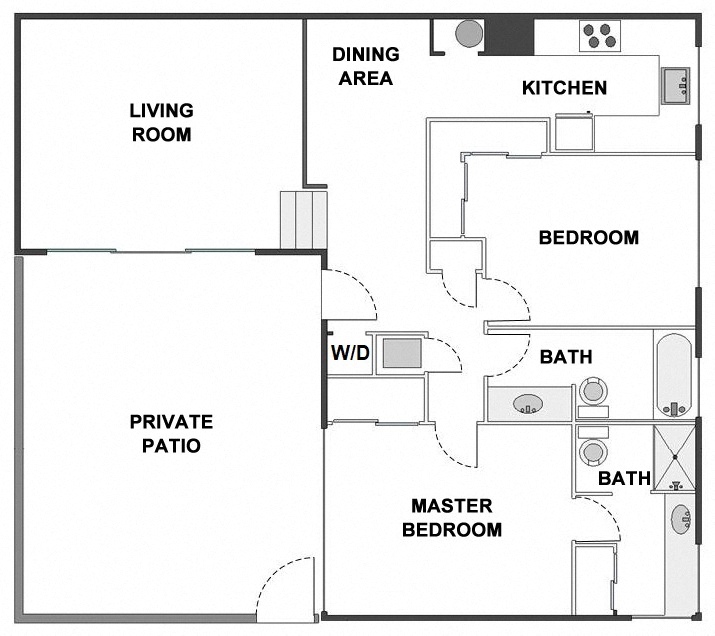 2 Bed / 2 Bath: Type E