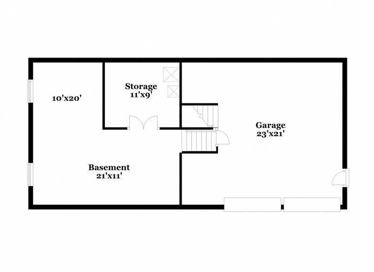 a floor plan of a house with a bedroom and a living room with a closet