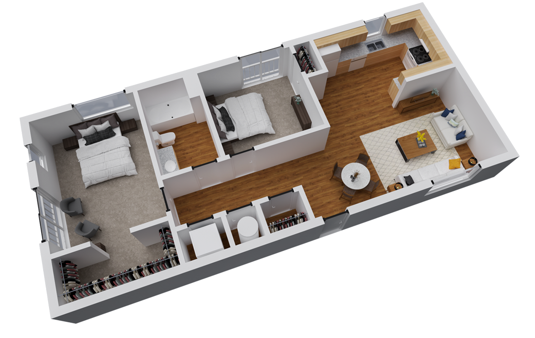 Florence Square | Aurora Apartments | 2x1 Burgandy