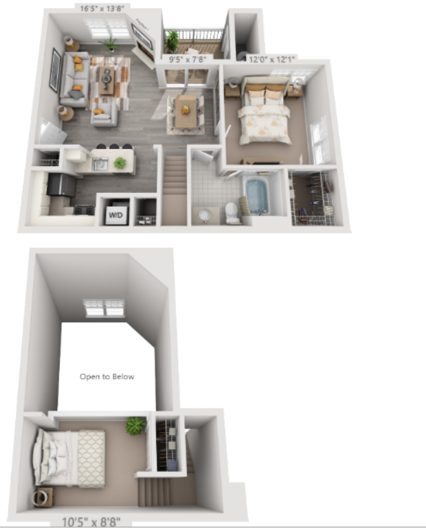 A10L Floor Plan | 869 Sq. Ft. at The Residences at Springfield Station, Springfield, VA, 22150