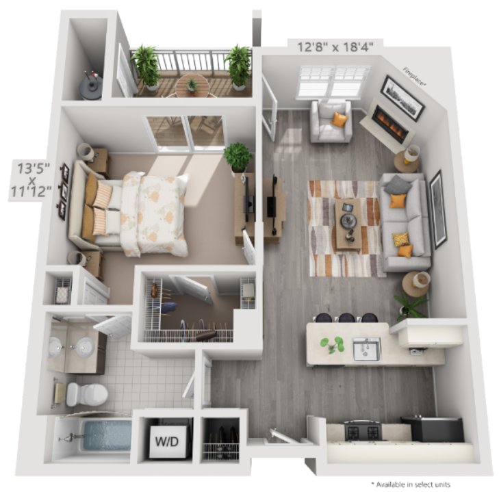 A4 Floor Plan | 683 Sq. Ft. at The Residences at Springfield Station, Springfield, VA