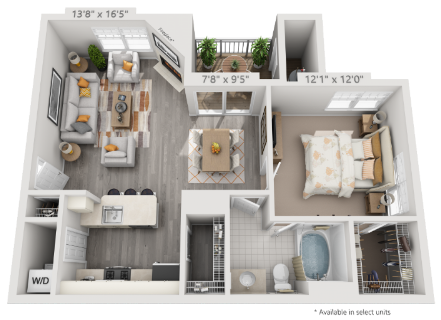 A6 Floor Plan | 743 Sq. Ft. at The Residences at Springfield Station, Springfield, Virginia