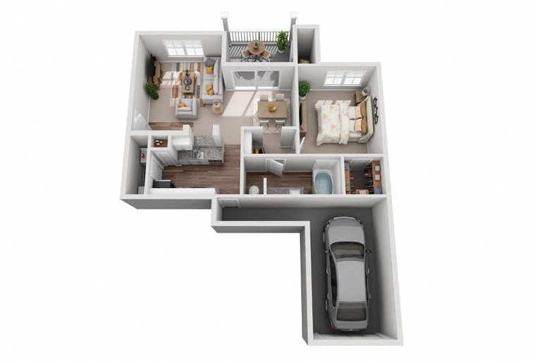 1 Bed 1 Bath Floor Plan | 723 Sq. Ft. at Creekside at Legacy Apartments Plano TX