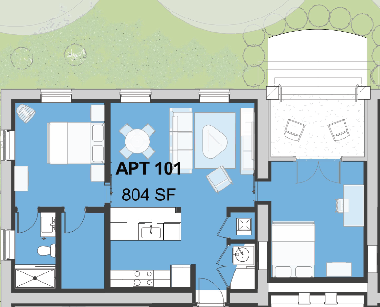 1 Bedroom/Den/Porch