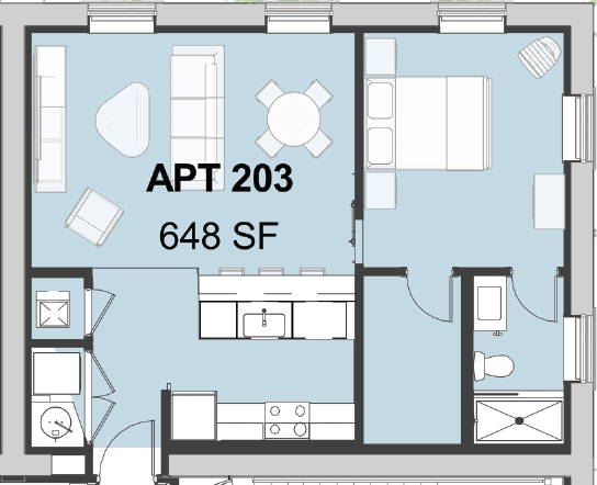 1 Bedroom - Large