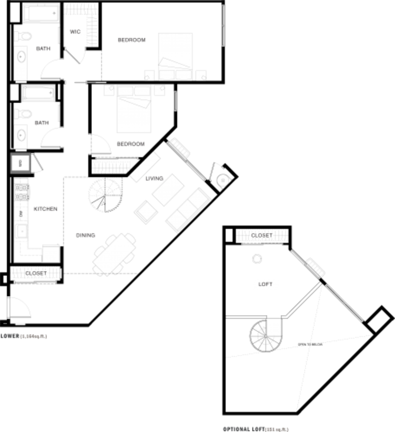 Aspect apartment floorplan 2B