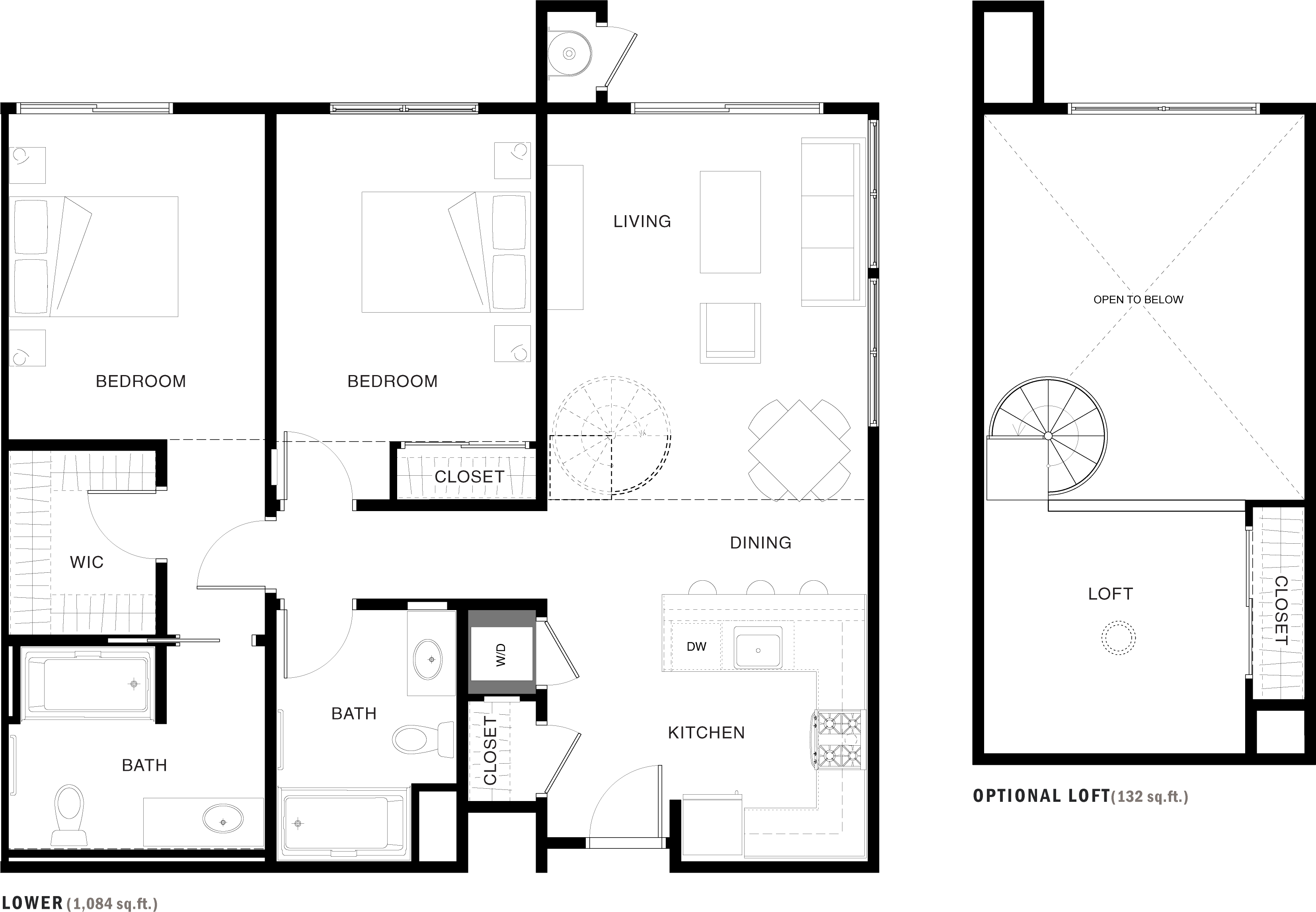 Aspect apartment floorplan 2C