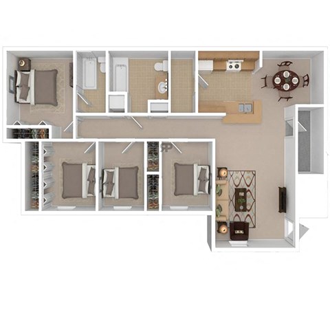 a floor plan with a bedroom and a living room