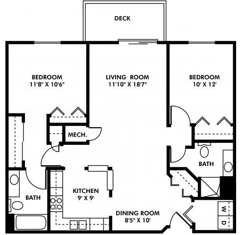 2 Bedroom Floor Plan 3