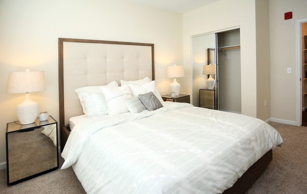 Two-Bedroom Apartments in Elk Grove, CA - Vasari - Bedroom with Modern Designs, Oversized Closet, and Nightstands