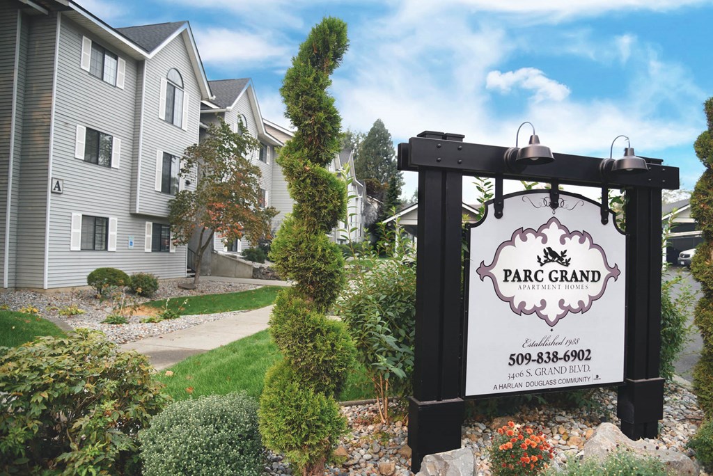 Property Signage at Parc Grand Apartments, Spokane, 99203