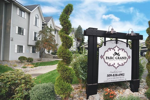 Property Signage at Parc Grand Apartments, Spokane, 99203