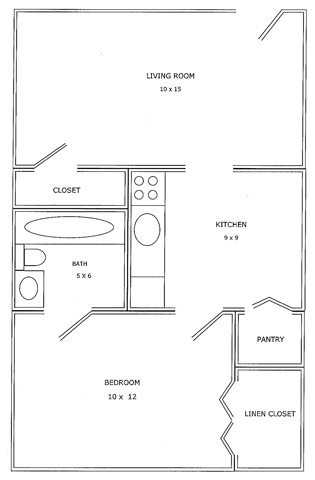 1 bedroom Floor Plan 1