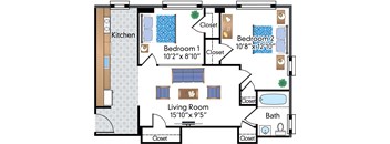 Renovated 2 Bedroom 1 Bathroom 11 Tier