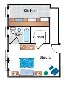 Renovated Studio 01A Tier