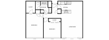 2 Bedrooms, 1 Bathroom