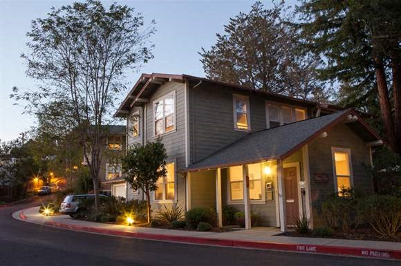 Exterior evening view of the office