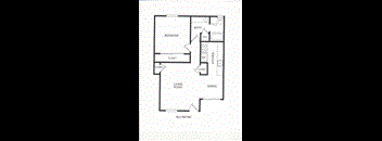 1 Bedroom floor plan for Blue Hills West Apartments