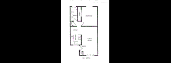 1 Bedroom floor plan for Brittany House