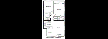 2 Bedroom floor plan for Brittany House