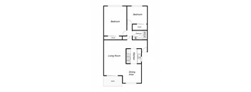 2 Bedroom floor plan for 3295 Brookdale Drive